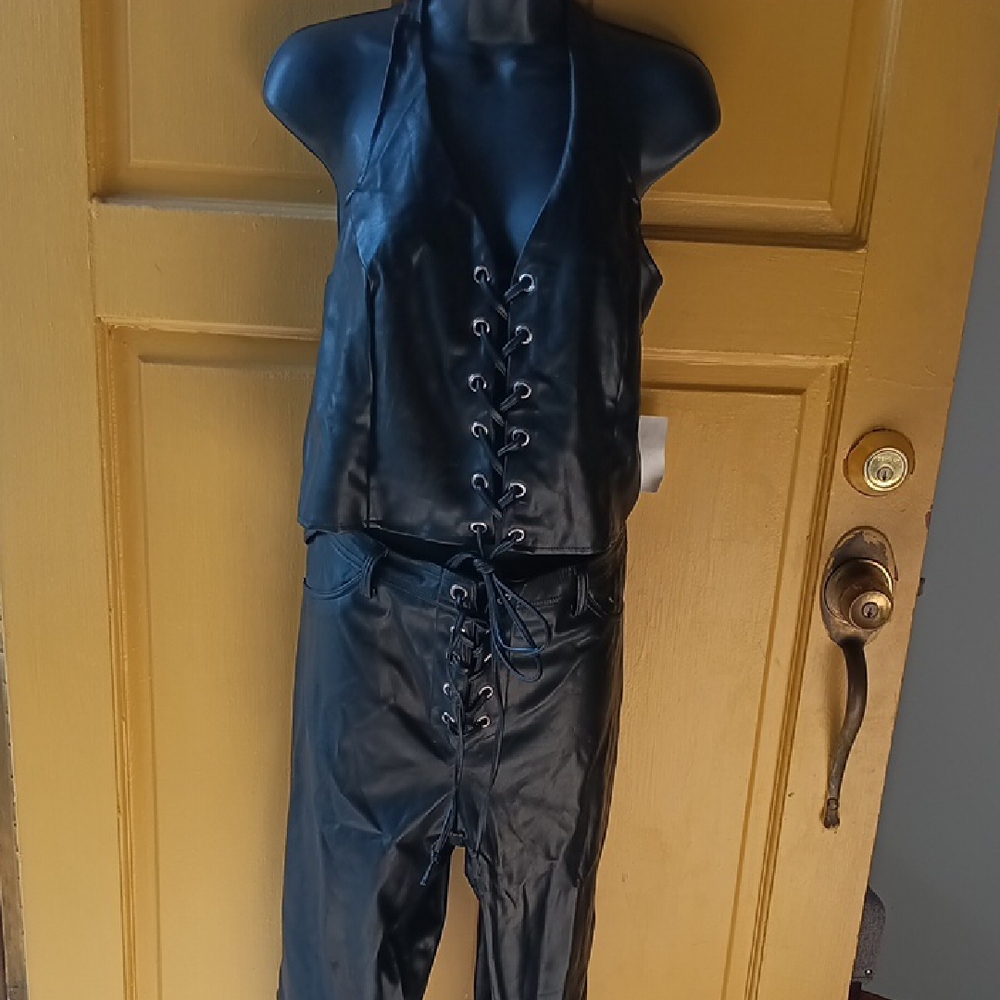 Elegant Black Lace-Up 2-piece (Brand New)